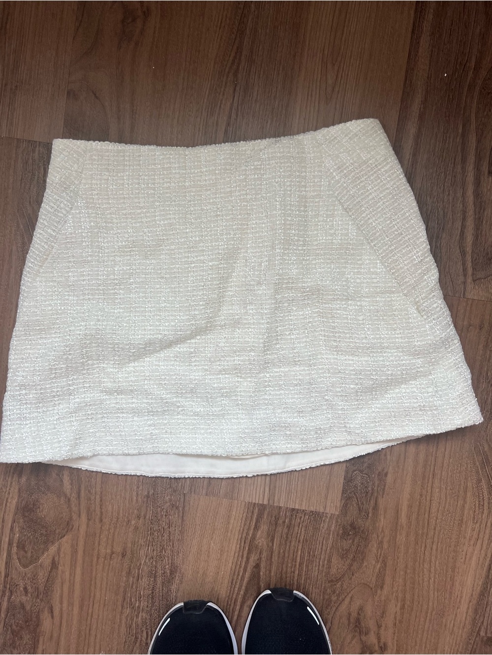 Theory Cream Tweed Mini Skirt